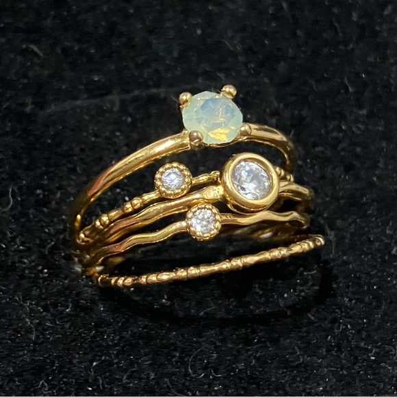 Gold Tone Stacking Ring Set - Picture 2 of 4